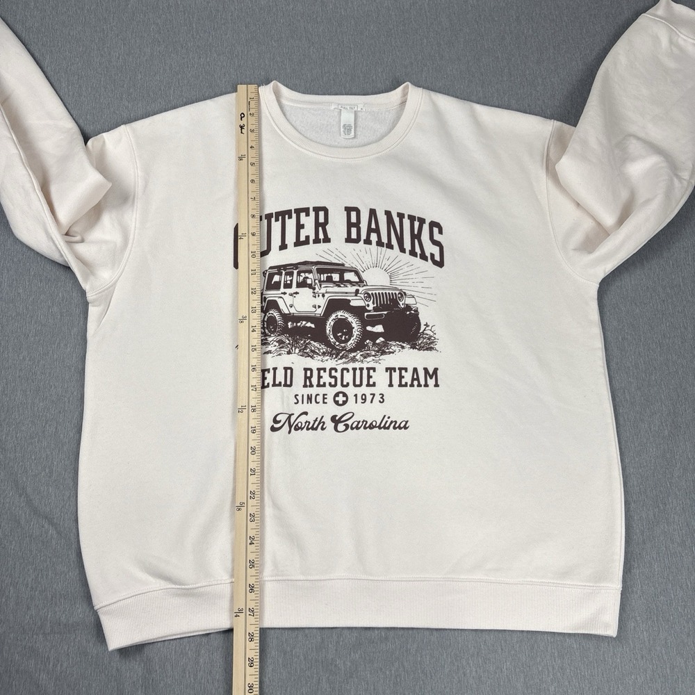 Full‎ Tilt Sweatshirt Cotton Poly  Size XL Cream w/ Brown Outer Banks logo - Picture 8 of 12